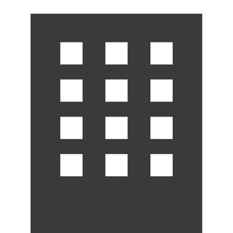 ビルのアイコン 会社,ビル,オフィス,建物,アイコン,シンプル,イラスト,モノクロのイラスト素材