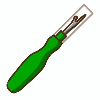 片側のみが先端になった緑色のリッパ－ リッパ－,手芸,道具のイラスト素材