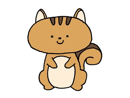 かわいい表情のリス リス,動物,しっぽ,秋,かわいい,ナチュラル,シンプル,手描き,挿絵,キャラクターのイラスト素材