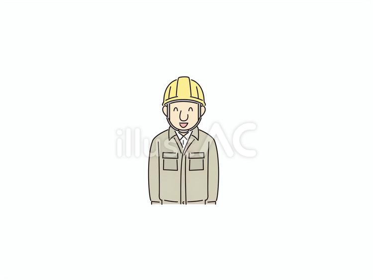 笑顔の男性現場作業員 現場作業員,喜び,微笑みのイラスト素材