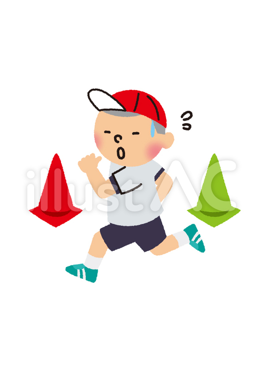 走る男の子 学校,体育,運動会のイラスト素材