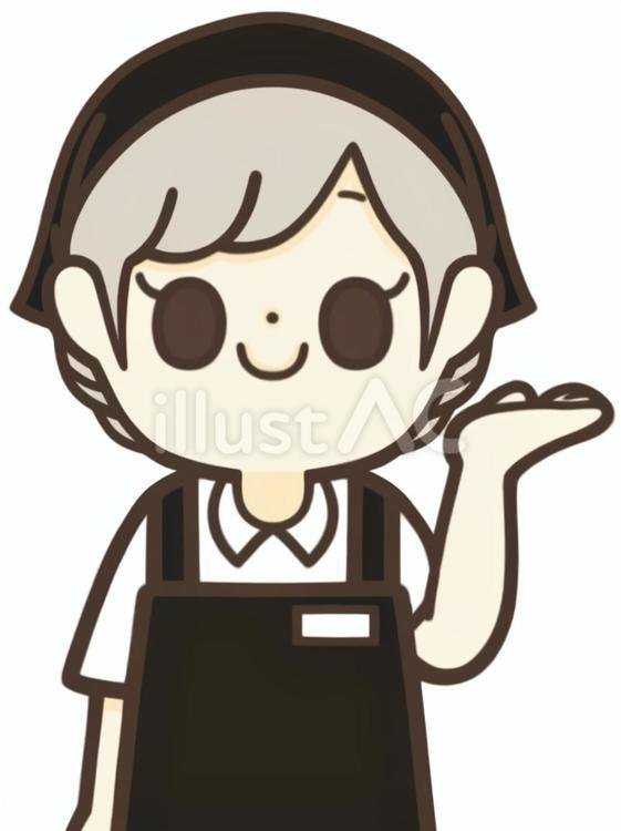 案内、紹介をする女性店員 女性,店員,スタッフのイラスト素材