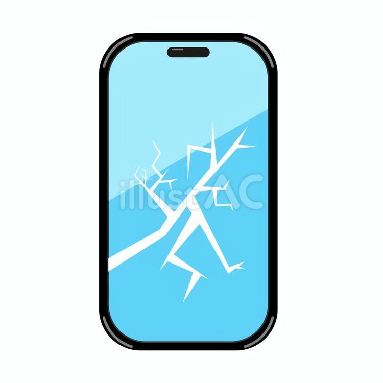 スマホの破損 携帯,スマホ,割れるのイラスト素材