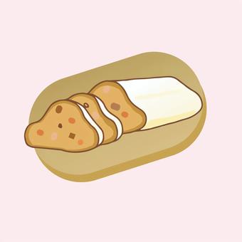 シュトレーン シュトレーン,クリスマス,ドイツ,ドイツ菓子,伝統菓子,伝統料理,パン,菓子パン,焼き菓子,冬のイラスト素材