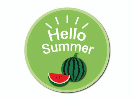 Summer illustration material, watermelon, green, tiny, JPG and PNG