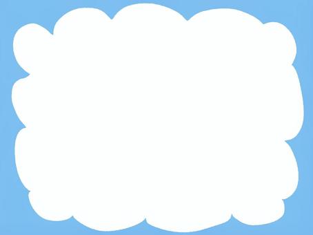 落書き調の雲フレーム 枠,フレーム,背景,雲,手描き,落書き,シンプルのイラスト素材