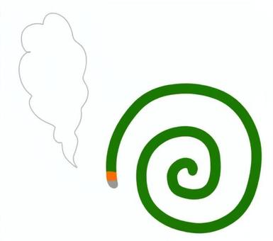 蚊取り線香 蚊取り線香,殺虫,煙,線香,夏,手書きのイラスト素材