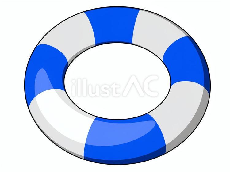 浮き輪の3DCG（セルルック） うきわ,夏,ビーチのイラスト素材