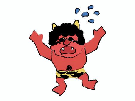 Illustration, setsubun, ghost, red gob, 