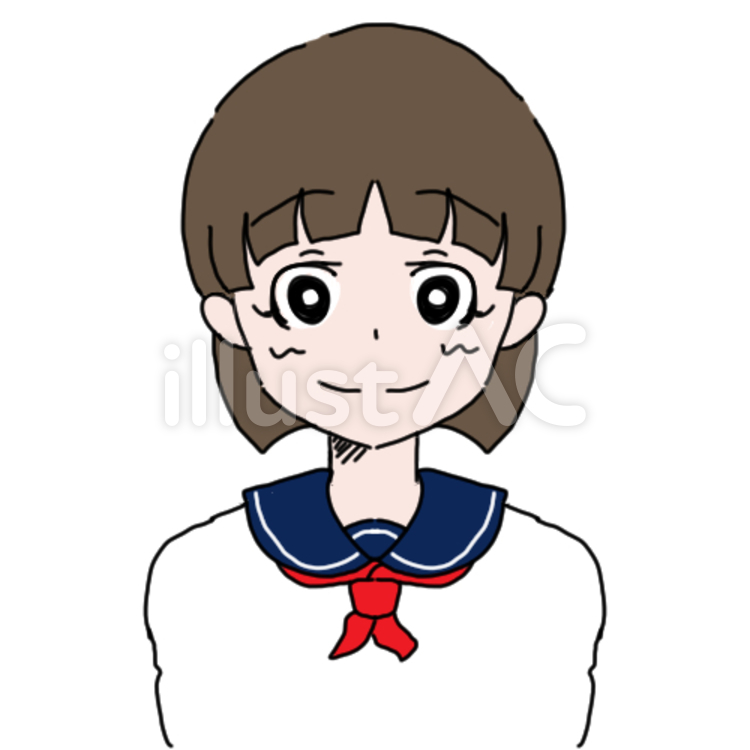 おかっぱセーラー服の女子学生イラスト No 無料イラストなら イラストac