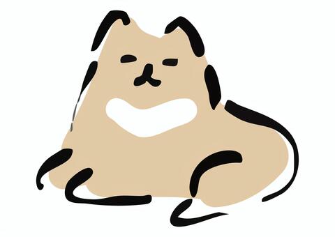 猫みたいな犬 猫,似た,犬,モフモフ,かわいい,ペット,動物,ふわふわ,シンプル,手描き風のイラスト素材