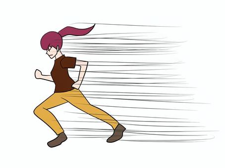 スピード感をもって動く スピード,速い,女子,走る,長髪,速度,ペース,加速度,スピードアップ,ハイスピードのイラスト素材
