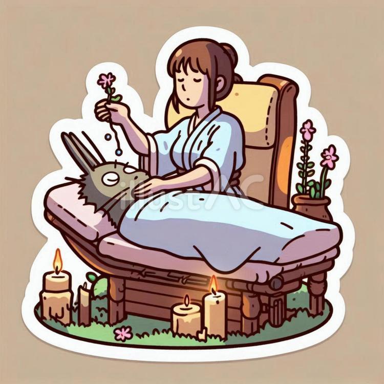 癒しの和風ヒーリングセラピー リラクゼーション,ヒーリング,和風のイラスト素材