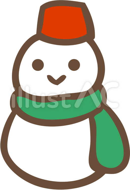 冬の素材クリスマス106 雪だるま,クリスマス,イラストのイラスト素材