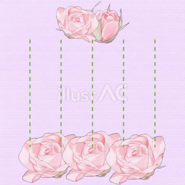 5輪のローズカード4 薔薇,花,植物のイラスト素材