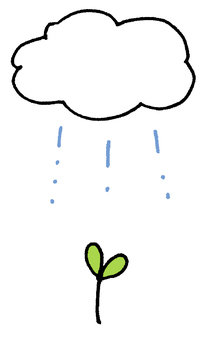 恵みの雨 雨,植物,芽,二葉,自然,恵み,農家,農業,作物,豊作のイラスト素材