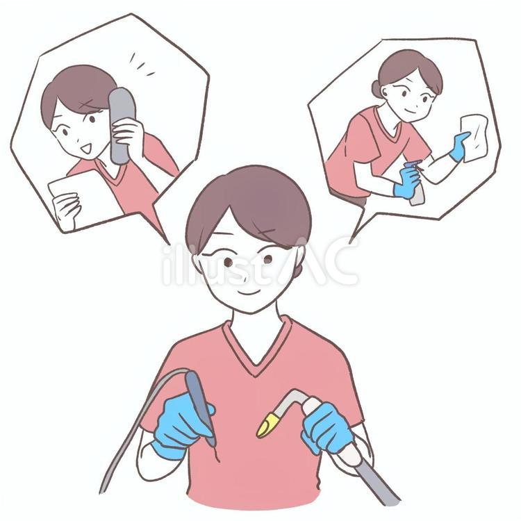 忙しいスタッフ 医療従事者,スタッフ,スクラブのイラスト素材