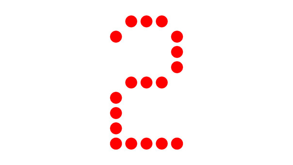 Round dot number 2 (red), round dot, digital, 2, JPG and PNG