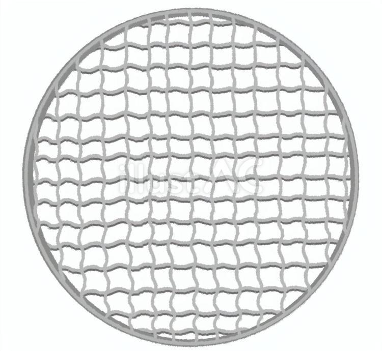 焼き魚や焼き肉などに使う丸型の網 網,金網,焼網のイラスト素材