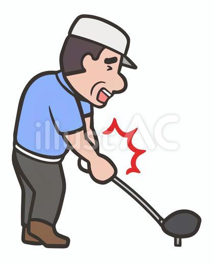 ゴルフスイングで手首を負傷する男性