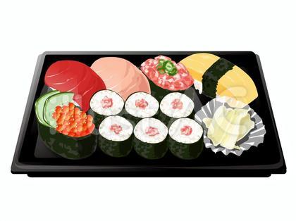 パックの海苔巻きと握り寿司