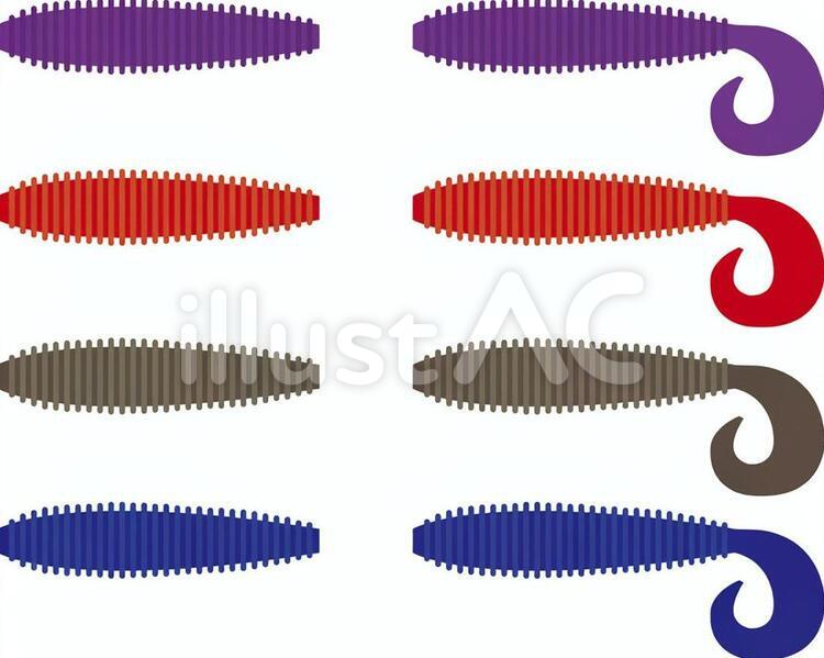 魚釣りのワーム worm,ワーム,グラブのイラスト素材