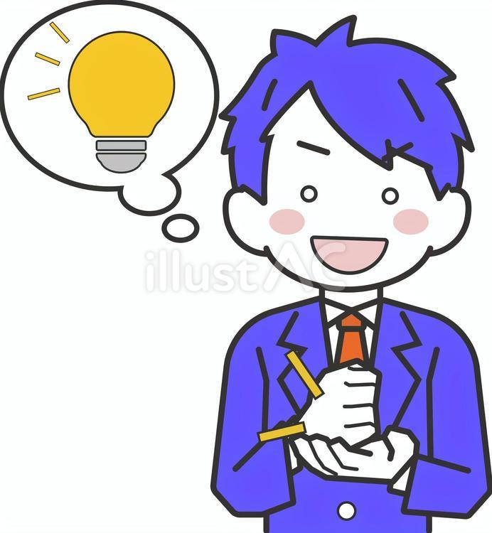アイディアをひらめく男性社員 男性,社員,アイディアのイラスト素材