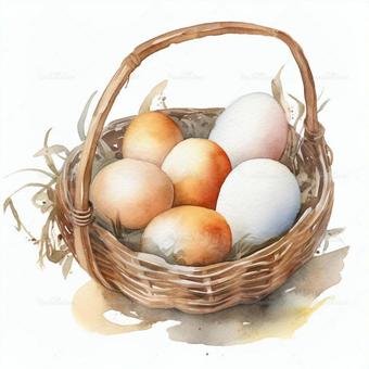 Illustration, egg, watercolor, food, 