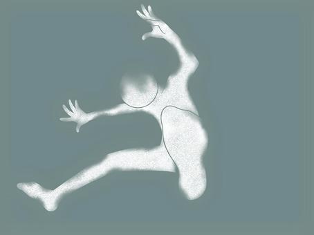 吹っ飛ばされる人影の白④ 吹っ飛ぶ,人影,白色,一色,全身,人物,飛ばされる,手書き,開脚,万歳のイラスト素材