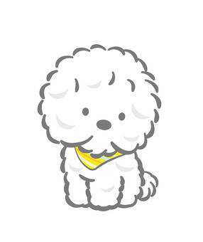 かわいい子犬のベクターイラスト 犬,子犬,かわいい,動物,ペット,子供,可愛い,ビションフリーゼ,キュート,愛らしいのイラスト素材