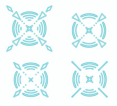 サイバー照準セット 水色 ターゲット,狙撃,丸,照準,スナイパー,ロックオン,素材,射撃,銃撃,銃のイラスト素材