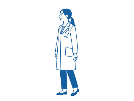 女性医師のシンプルなイラスト