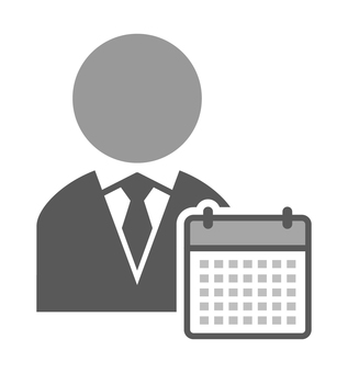 ネクタイの人物とカレンダー 人物,カレンダー,スケジュール,アイコン,シフト,予定,ビジネス,ネクタイ,スーツ,労働のイラスト素材