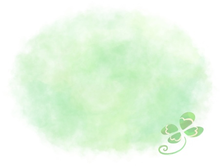 水彩風クローバーのフレーム