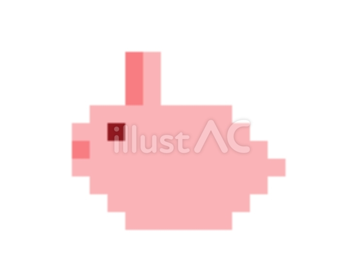 ピンク色のうさぎのドット絵 うさぎ,ピンク,動物のイラスト素材