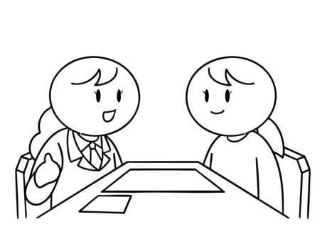 福祉　相談　白黒のイラスト 福祉,相談,支援,相談支援,支援計画,白黒,シンプル,イラストのイラスト素材