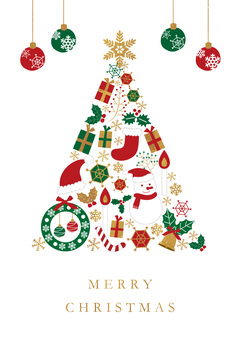 クリスマスツリー4192 クリスマス,クリスマスツリー,リース,雪の結晶,クリスマスカード,背景,冬,ポストカード,イブ,雪のイラスト素材