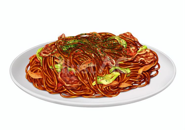 ソース焼きそば 焼きそば,麺類,食べ物のイラスト素材