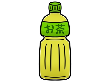 ペットボトルのお茶 ペットボトル,お茶,緑茶,飲料,飲み物,ドリンク,ボトル,キャップ,液体,冷たいのイラスト素材