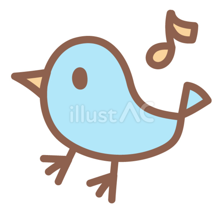 横向きの水色の小鳥 おたより,小鳥,動物のイラスト素材