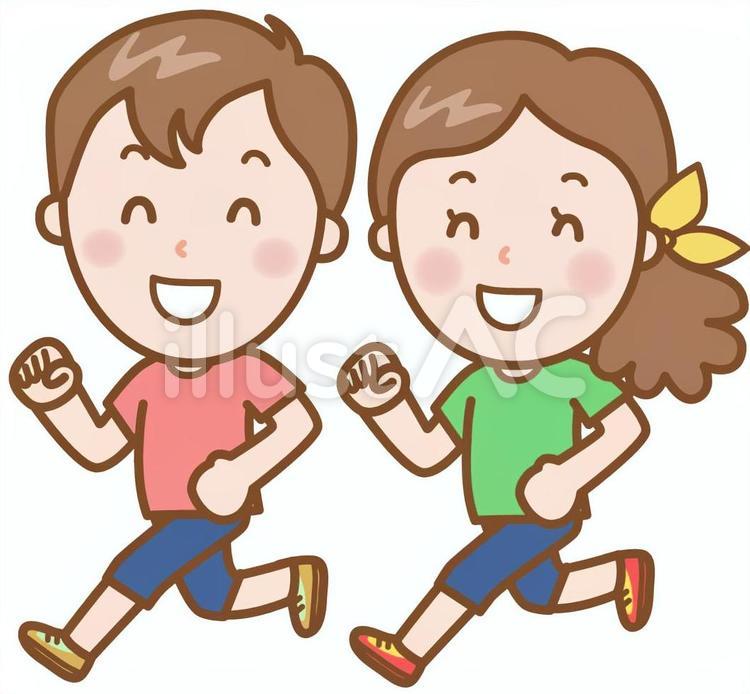 ジョギング：男性＆女性 運動,スポーツ,ジョギングのイラスト素材