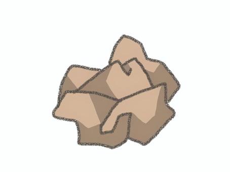 丸めたクラフト紙のごみ クラフト紙,紙ゴミ,茶色,梱包,資材,緩衝材,紙,ごみ,可燃ごみ,紙屑のイラスト素材