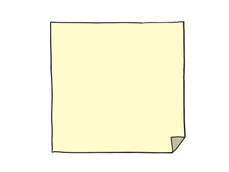 四角い付箋(黄色) 付箋,ふせん,メモ,メモ帳,ステーショナリー,文房具,筆記用具,フレーム,枠,装飾のイラスト素材