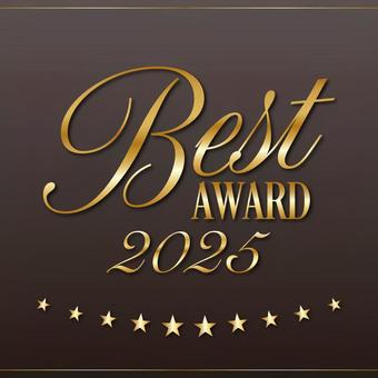 BestAWARD2025テキスト ゴールド,メタリック,メダル,ランキング,ベスト,アワード,賞,ラベル,2025のイラスト素材