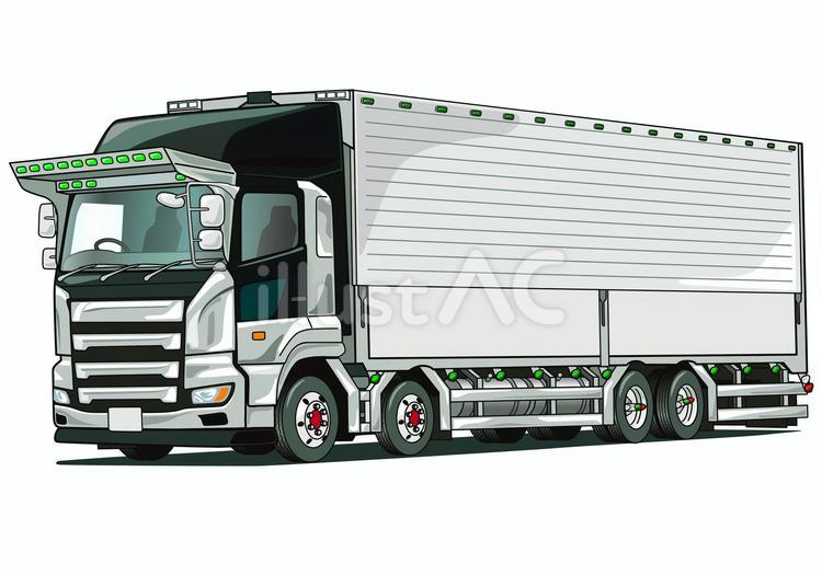 デコトラ仕様の大型ウイング車 大型,トラック,ウイング車のイラスト素材