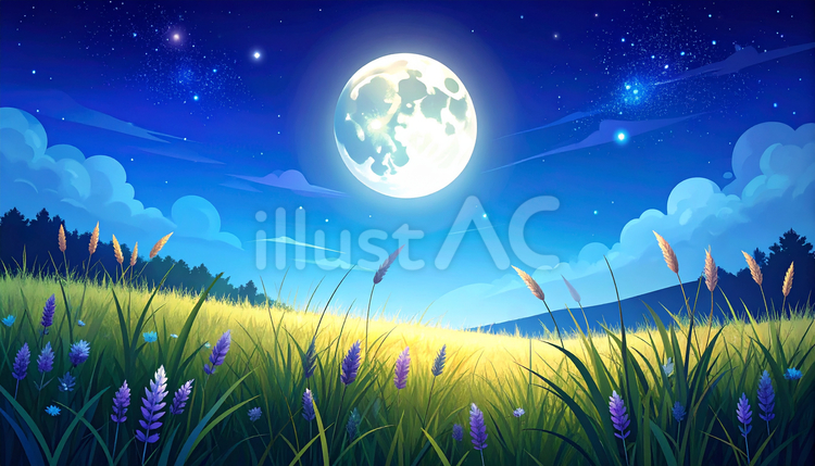 月の夜 月,夜,背景のイラスト素材