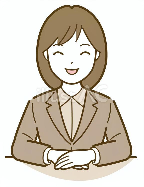 笑顔で応対する女性社員 女性,人物,ビジネスのイラスト素材