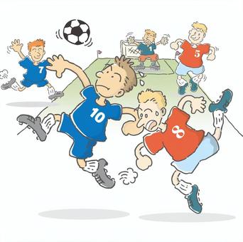 サッカー サッカー,コミカル,かわいい,ユーモラス,一コマ漫画,空想,ギャグ,おもしろいのイラスト素材