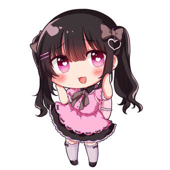 地雷系のツインテールの女の子 地雷,地雷系,ツインテール,ピンク,黒,女性,女の子,かわいい,可愛い,萌えのイラスト素材