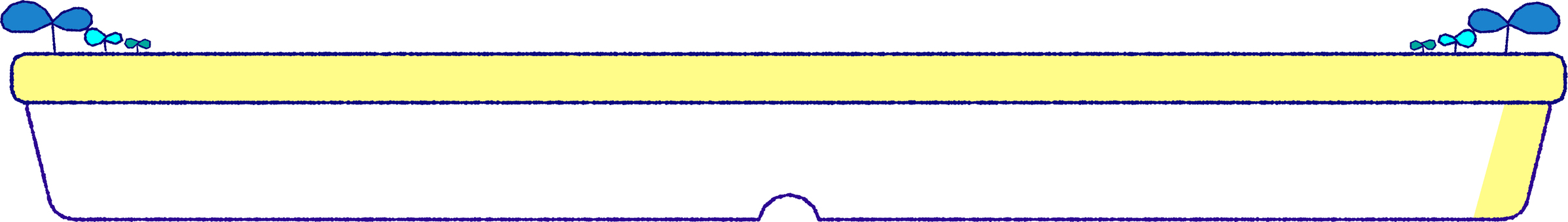 植木鉢みたいな可愛いテロップベース（黄） テロップベース,テロップ,枠,フレーム,シンプル,横長,タイトル,ポップ,おしゃれ,かわいいのイラスト素材